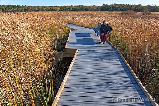 Sandra On The Marsh Boardwalk_09177.jpg - Photographed at Presqu'ile Provincial Park near Brighton, Ontario, Canada.